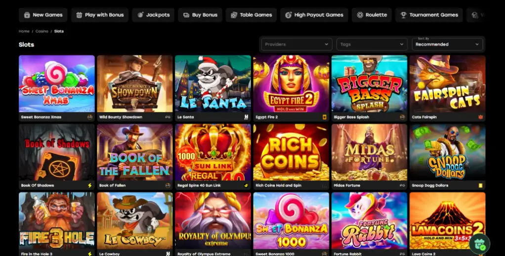 Fairspin casino slot games showcase