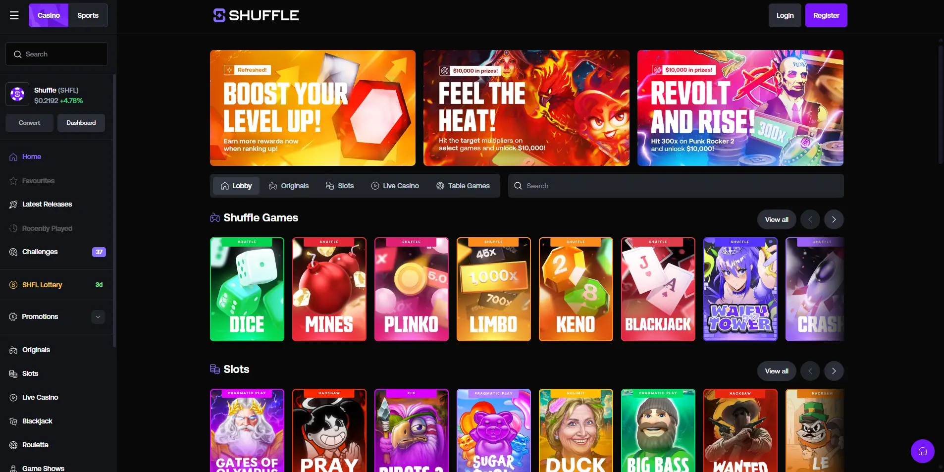 shuffle-casino Shuffle casino home page