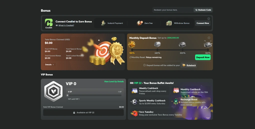 BC.Game VIP program perks showcase