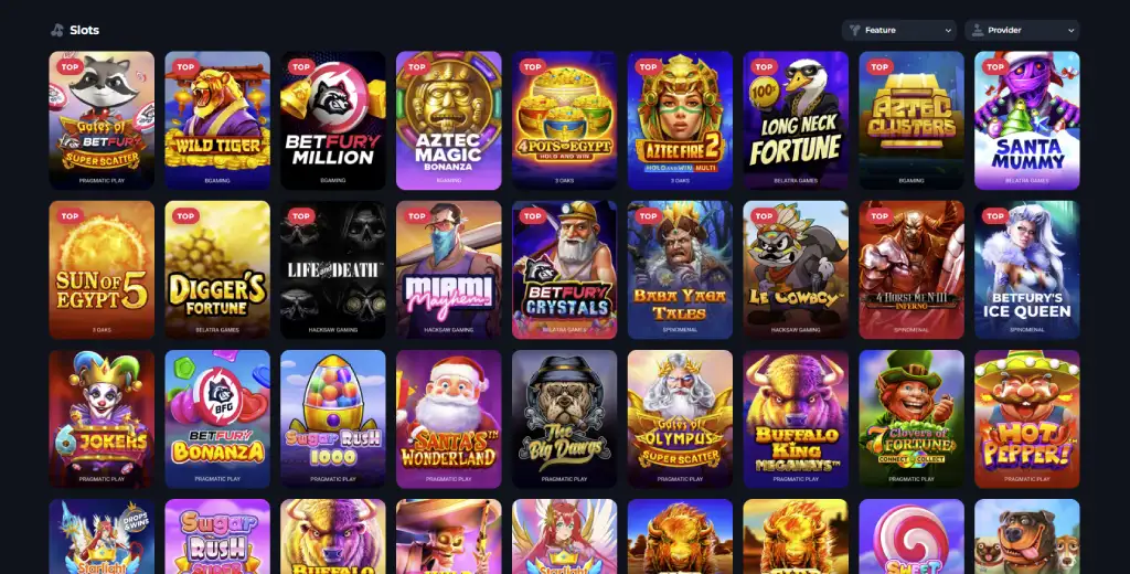 betfury casino slot games lobby