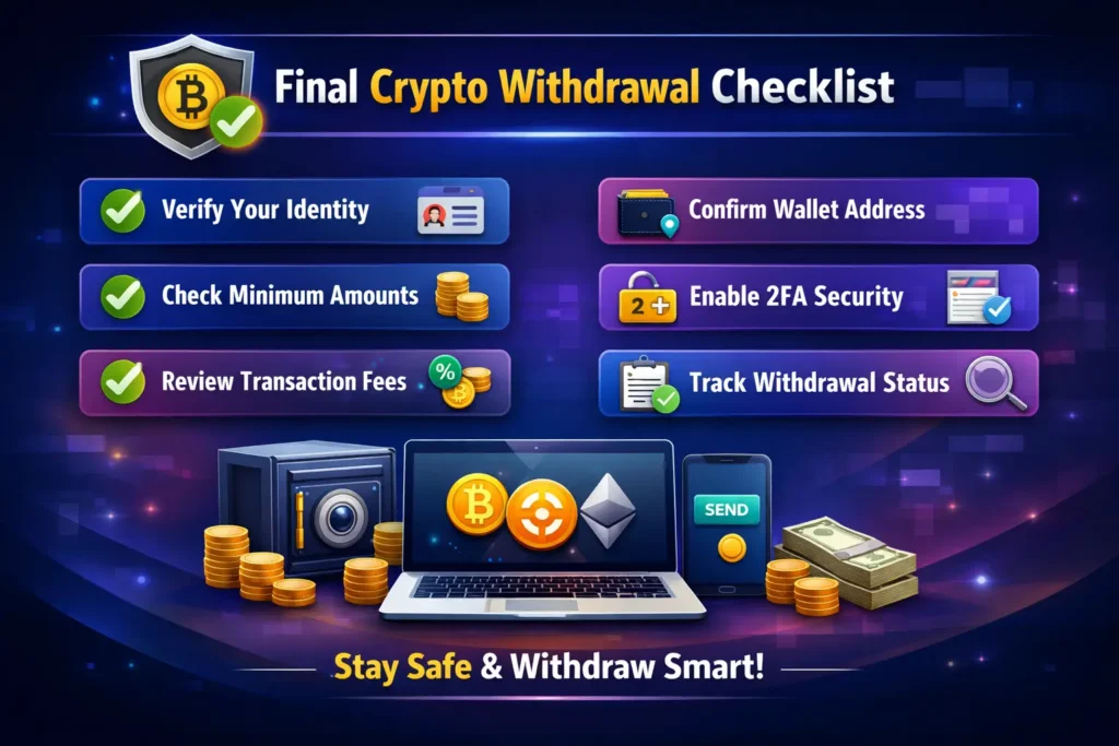 BNB casino final checklist infographic for BEP-20 deposits, withdrawals, and safety checks