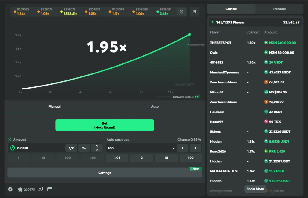 BC.Game crash game with BNB deposits, BCD rakeback, and provably fair verification