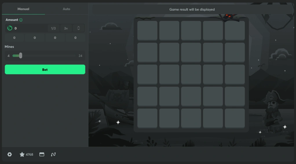 BC.Game Mines screen for BNB users with provably fair verification and crypto originals lobby