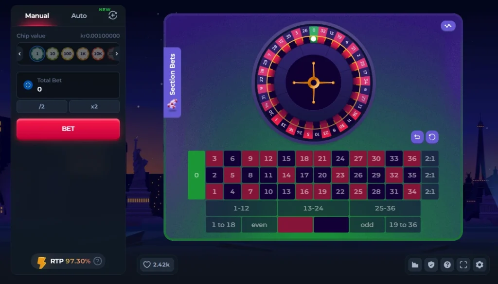 BetFury roulette lobby for BNB users showing crypto roulette table options and reward-focused casino interface