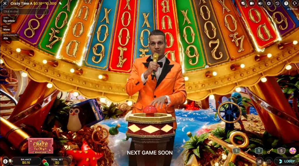 BNB live casino game shows with wheel based bonus rounds multipliers and professional studio host
