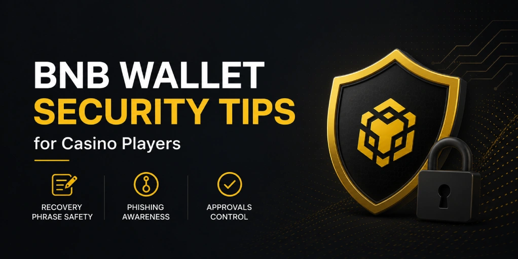 BNB wallet security tips for casino players covering recovery phrase safety phishing and approvals